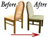 家具の再生・修理 ダイニングチェｱの張替え・塗替え�B