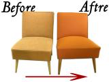 家具の再生・修理 一人掛けの椅子(2脚)・張替え